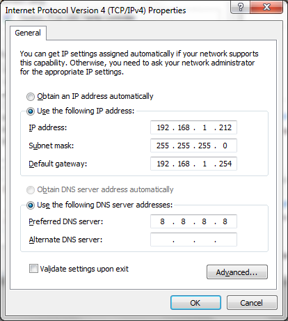 Konfigurasi IP PC Client